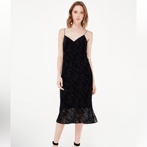 Cami NYC Black Textured Midi Dress